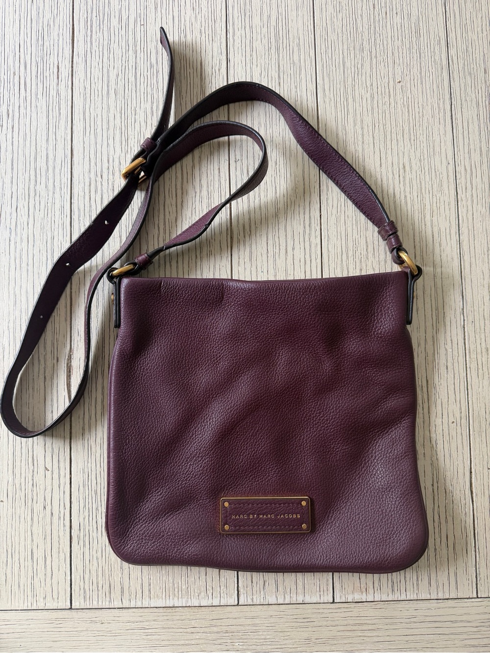 Marc by Marc Jacobs Plum Leather Crossbody with Gold Hardware